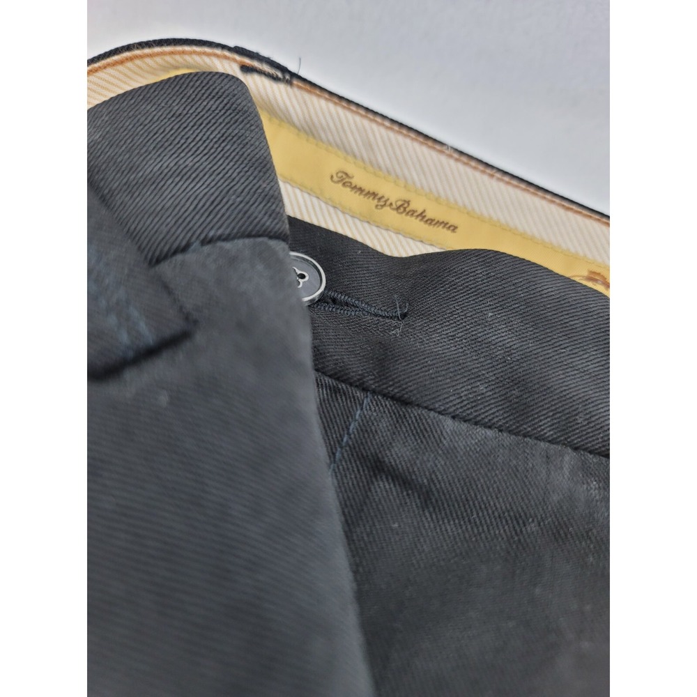 Tommy Bahama Mens Black Tencel‎ Wool Blend Dress Pants 34x30 Flat Front Trousers